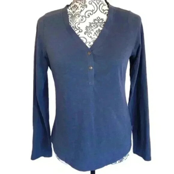 Patagonia Mainstay Henley Shirt Navy Blue Regular Fit V-Neck Women's size Small - Picture 2 of 13